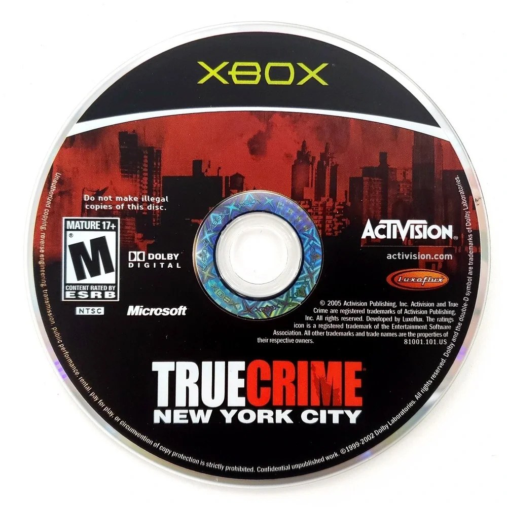 True Crime: New York City (Microsoft Xbox, 2005) Complete Excellent Disc Tested